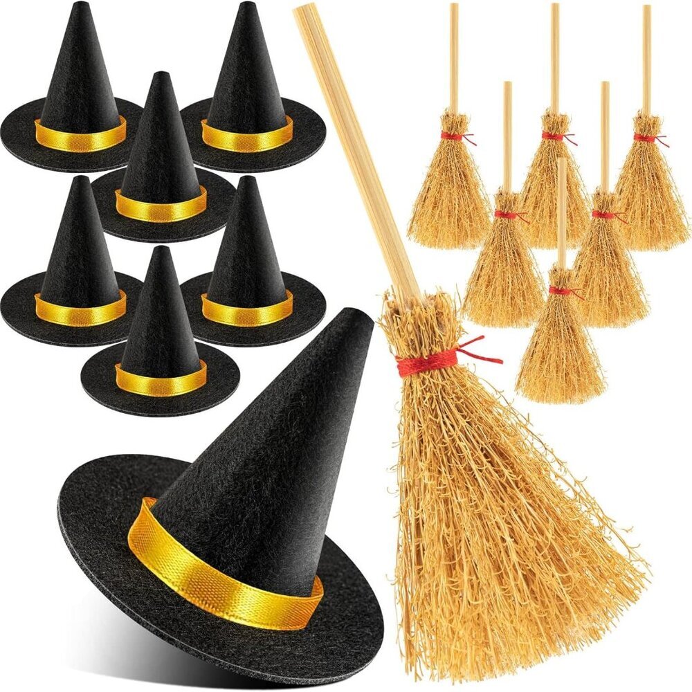 Mini Witch Hat, 14/28/42/56 Pcs Small Black Witch Hats for Crafts Halloween Part